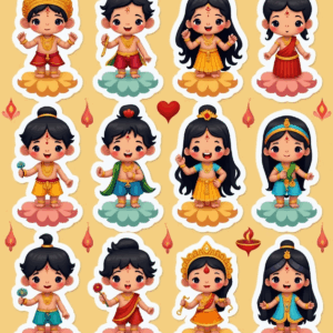 Indian Gods - Religious - Stickers Sheet v40